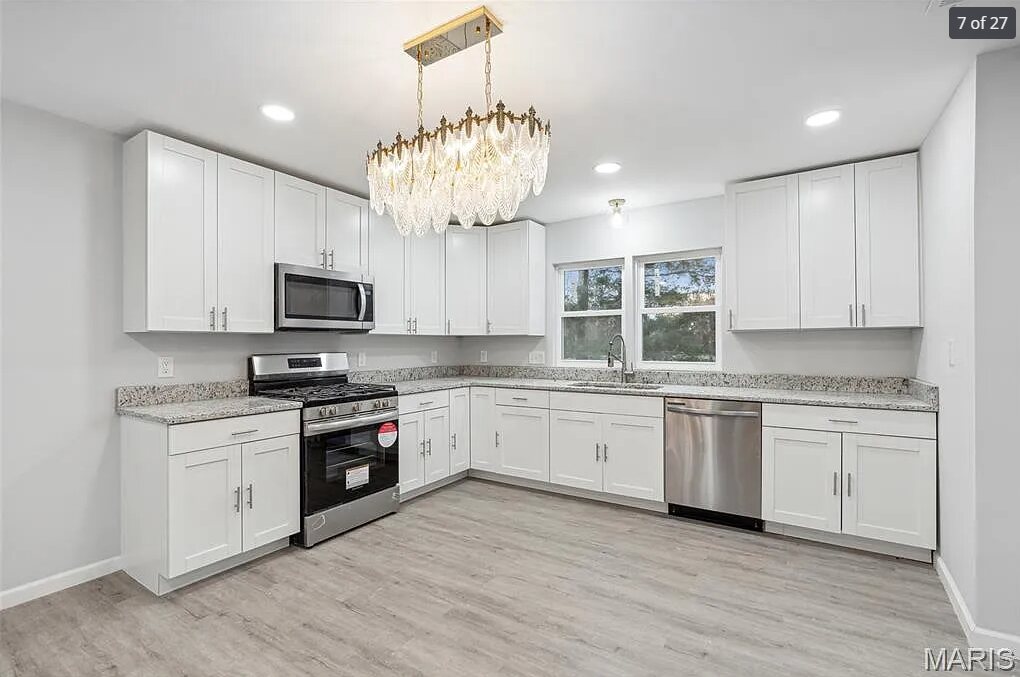 Finished open kitchen after renovation