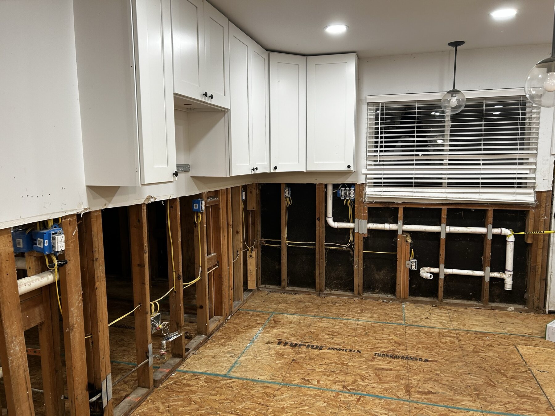 Kitchen during flood recovery construction
