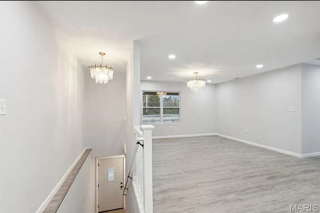 Finished living and dining space