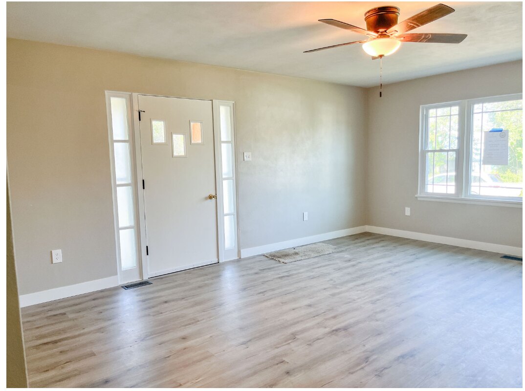 Completed living room after renovation