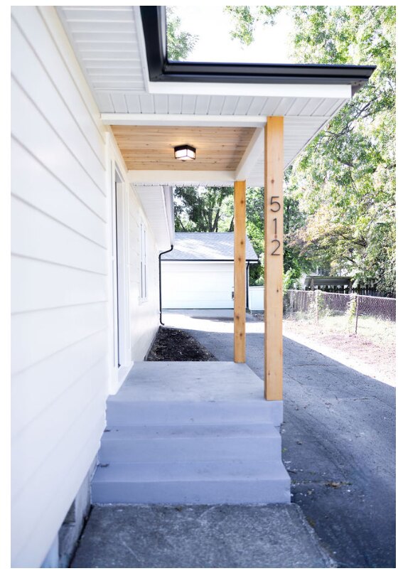 Finished side approach and entry after renovation